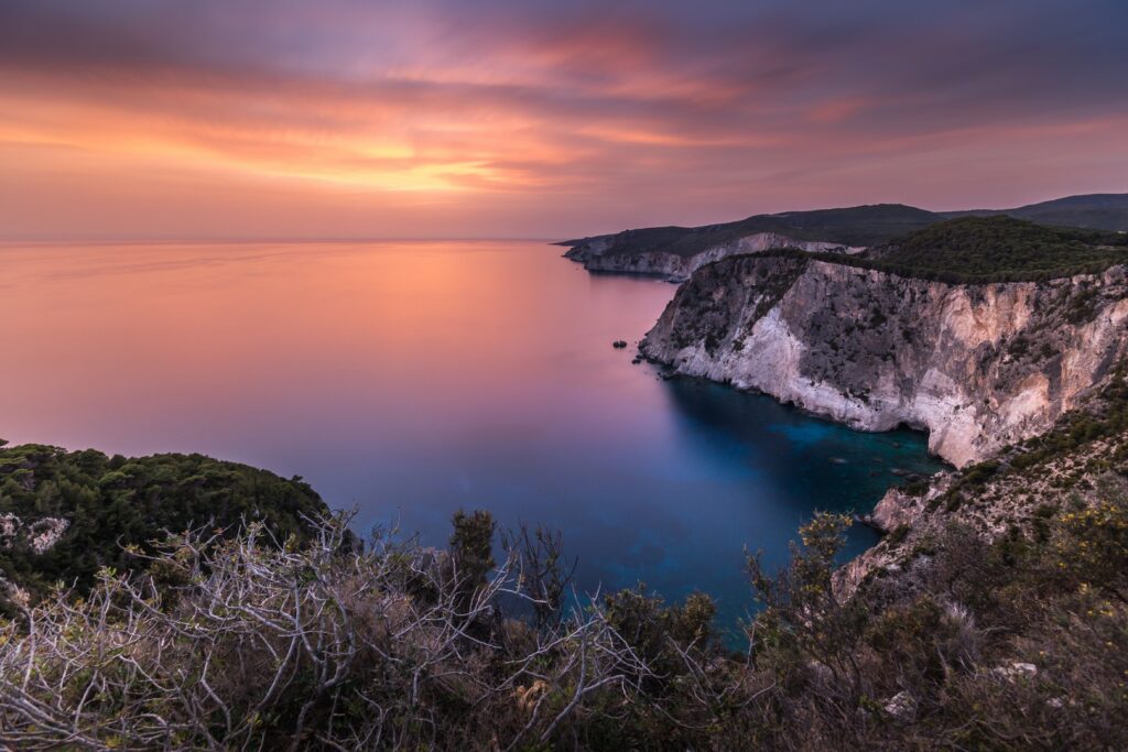 Zakynthos island the beautiful sunset from Keri